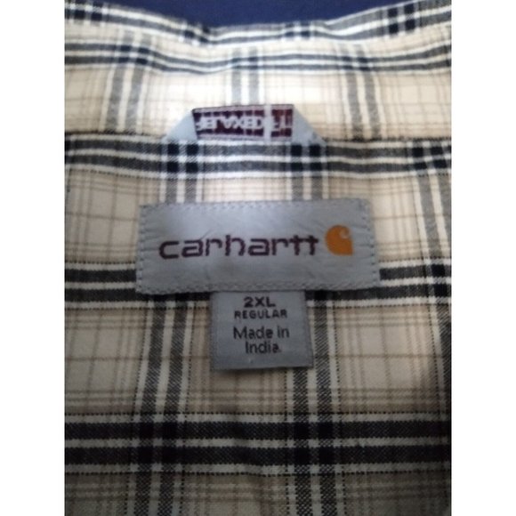 Carhartt Mens 2XL Relaxed Fit Short Sleeve Button Shirt - Picture 2 of 6